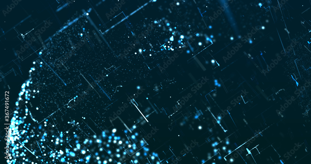 Wall mural abstract digital network data background, 3d rendering illustration