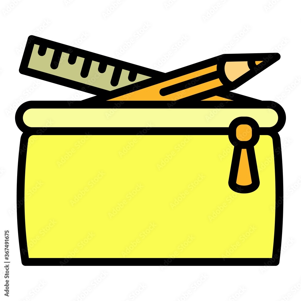 Poster pencil case icon. outline pencil case vector icon for web design isolated on white background