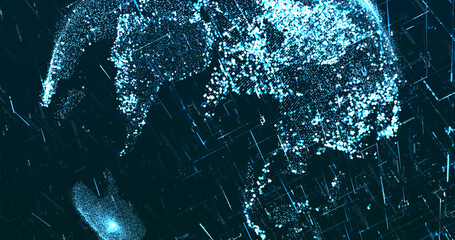 Abstract digital network data background, 3D rendering illustration