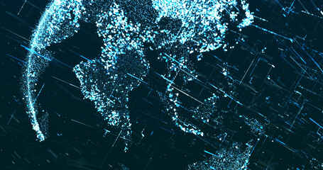 Abstract digital network data background, 3D rendering illustration