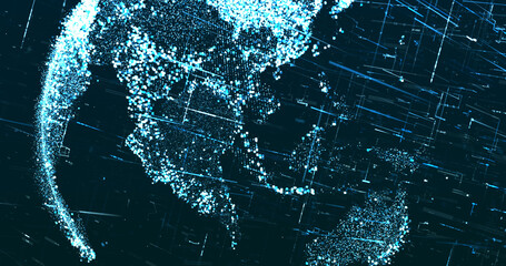 Abstract digital network data background, 3D rendering illustration