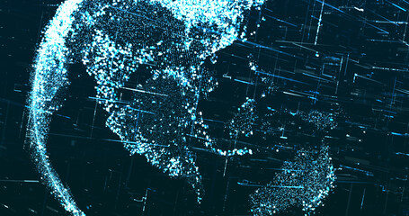 Abstract digital network data background, 3D rendering illustration
