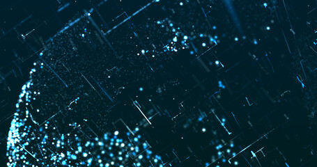 Abstract digital network data background, 3D rendering illustration