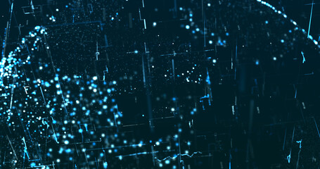 Abstract digital network data background, 3D rendering illustration