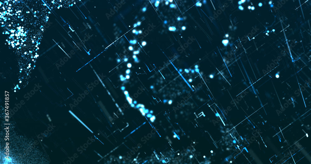Wall mural abstract digital network data background, 3d rendering illustration