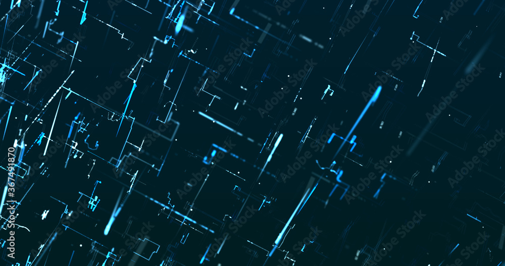 Wall mural abstract digital network data background, 3d rendering illustration