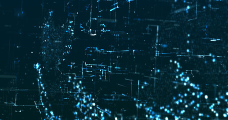Abstract digital network data background, 3D rendering illustration