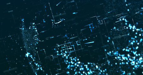 Abstract digital network data background, 3D rendering illustration
