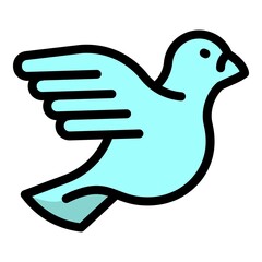 Dove bird icon. Outline dove bird vector icon for web design isolated on white background