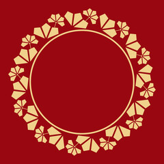 Decorative frame Elegant vector element for design in Eastern style, place for text. Floral golden border. Lace illustration for invitations and greeting cards.