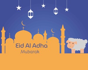 Illustration vector design of Eid Al Adha background template