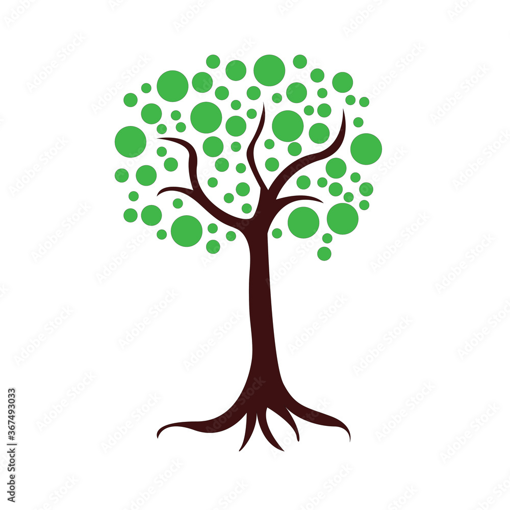 Wall mural vector logo tree design in eps 10. simple template and ready to use.
