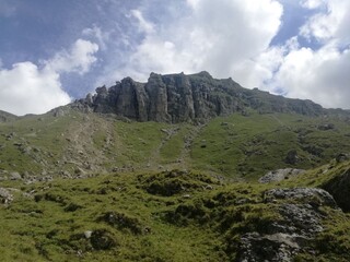 mountain landscape with clouds