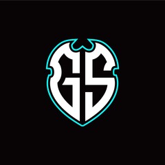 G S Initial logo design with a shield shape