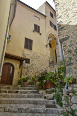 A narrow street in Fontana Liri, an old mountain town in the province of Frosinone, Italy.