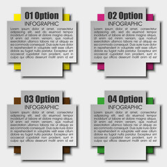 Set of origami vector arrow banners with shadow for websites or business design