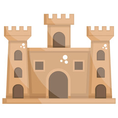 
A large building of the medieval period, castle flat vector style 

