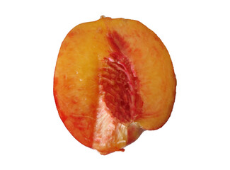 
half peach isolated on white background