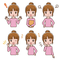 Illustrations of women in various poses	