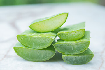 stack of Alo vera slice in pieces