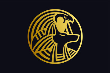 Egypt Gods Ra and Anubis Logo Design