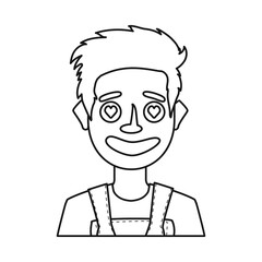 Vector design of guy and emotion icon. Collection of guy and love vector icon for stock.