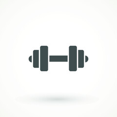 Dumbbell for gym icon , black sign design Barbell icon template color editable. fitness symbol vector sign isolated on white background.