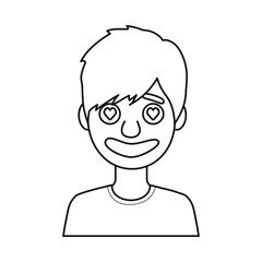 Isolated object of guy and emotion icon. Set of guy and love stock vector illustration.