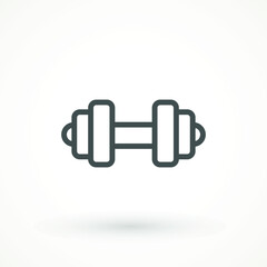 Dumbbell for gym icon , black sign design Barbell icon template color editable. fitness symbol vector sign isolated on white background.