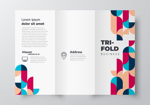 Trifold Minimal Geometric figure theme cover design template