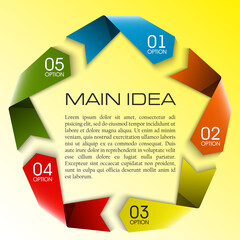 Information infographic statistic vector presentation. Graphic composition for your business presentations. Glossy strip for your annotations. Color sticker for registration of proposals
