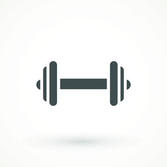 Dumbbell for gym icon , black sign design Barbell icon template color editable. fitness symbol vector sign isolated on white background.