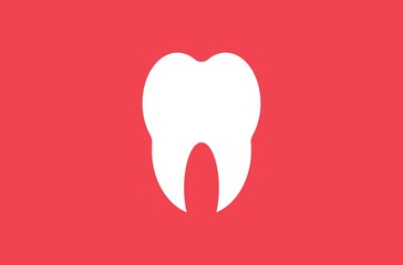 Flat vector illustration of tooth.