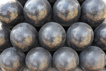 Close up for Cannonballs, Abdeen palace in Egypt.