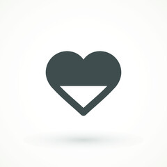 Heart Icon Vector. Love symbol. Valentine's Day sign, emblem isolated on white background with shadow, Flat style for graphic and web design, logo. EPS10 black pictogram