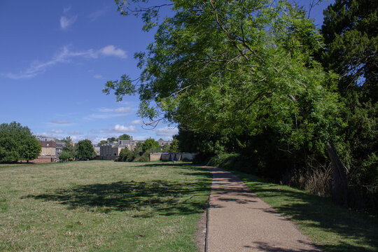 A footpath across Coe Fen in Cambridge, England