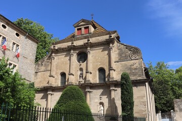 Fototapeta na wymiar Chapelle du lycée Gabriel Faure à Tournon vue de l'extérieur, ville de Tournon sur Rhône, département de l'Ardèche, France