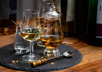 Scotch single malt and blended whisky tasting on distillery in Scotland