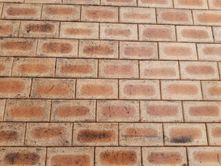 foot worn red brick texture