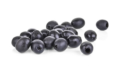 black olives on a white background