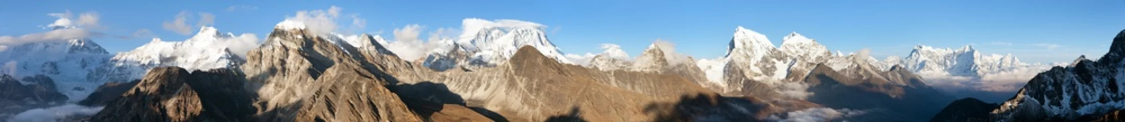 Papier Peint photo Makalu Mont Everest, Lhotse, Makalu et Cho Oyu depuis Gokyo Ri