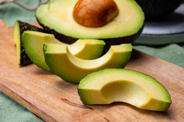 Healthy food, fresh ripe hass avocado from Peru