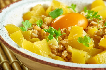 Farro Salad with Butternut andl yellow tomato
