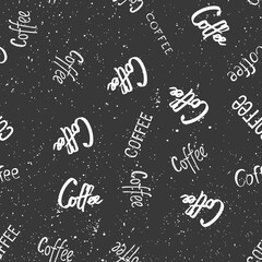 Abstract seamless pattern with hand drawn coffee to go cups. Beautiful modern texture with chaotic painted elements. Multicolored background for your web design, backdrops, wrapping