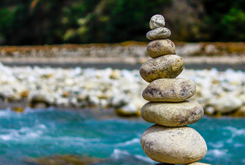 pile of stone for wishing a good fortune  