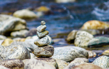 pile of stone for wishing a good fortune  