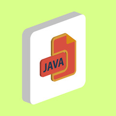 JAVA programming Simple vector icon. Illustration symbol design template for web mobile UI element. Perfect color isometric pictogram on 3d white square. JAVA programming icons for business project.