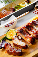 Grilled Sparerib with various vegetables