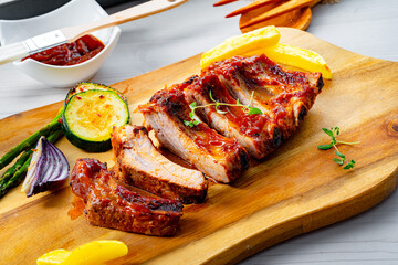 Grilled Sparerib with various vegetables