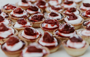 strawberry baked pastry with jam